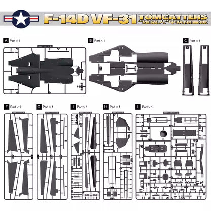 Great Wall S4822 1/48 F-14D VF-31 Squadron Painting Limited Version. w/3D Pilot