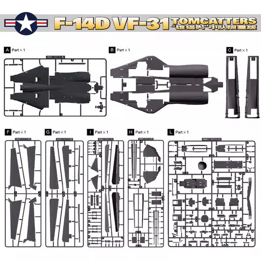 Great Wall S4822 1/48 F-14D VF-31 Squadron Painting Limited Version. w/3D Pilot