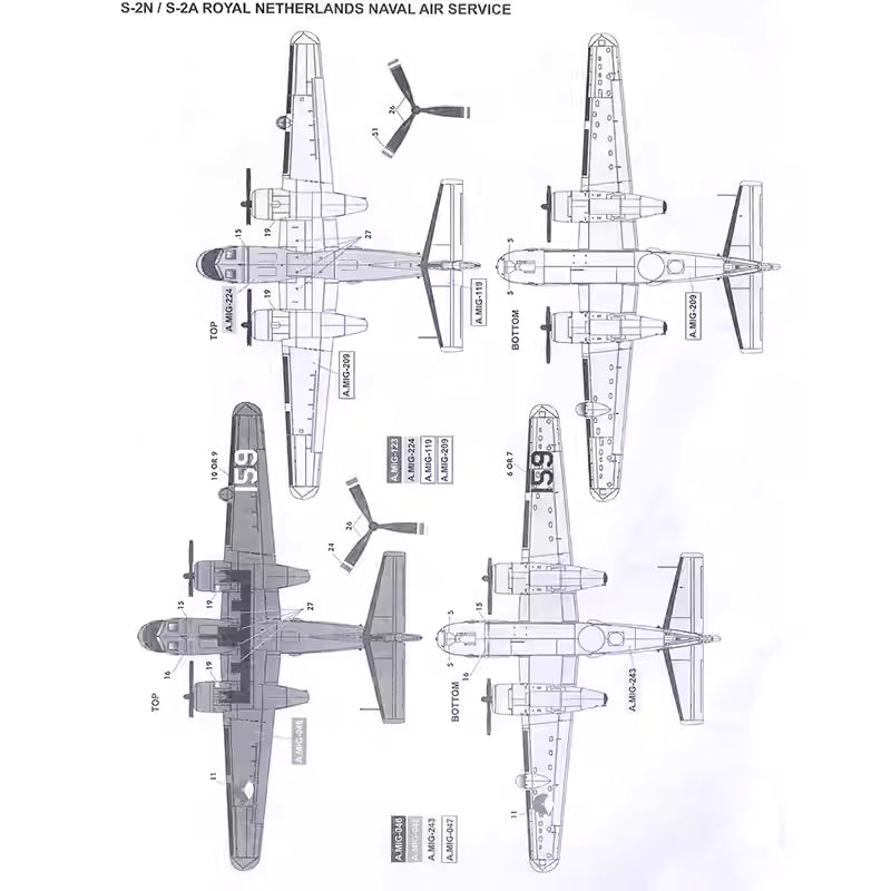 Kinetic K48118 1/48 S-2N/S-2A Royal Netherlands Naval Air Service Tracker Model Kit - ModelHives