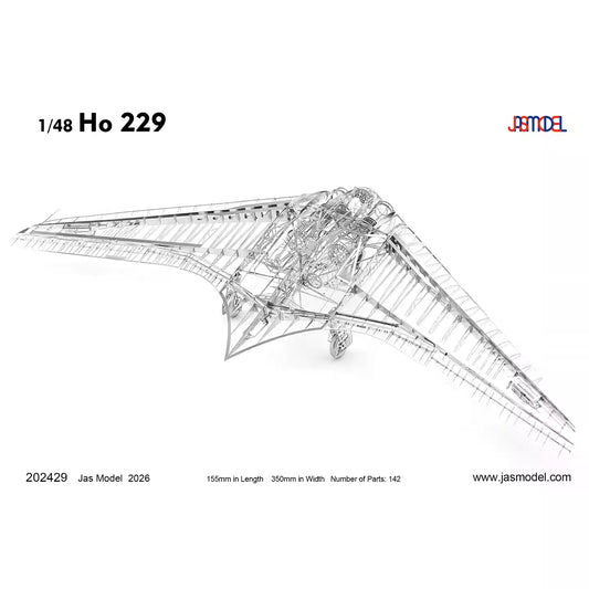 Jasmine Model 202429 1/48 Ho229 Etched Assembly Model Flying Wing Fighter - ModelHives