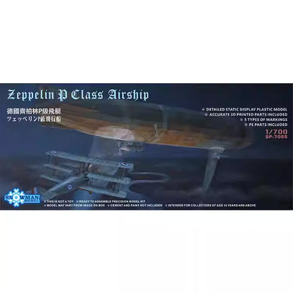 SNOWMAN SP-7055 1/700 German Zeppelin Airship P-class 1910 Assembly Model Kit