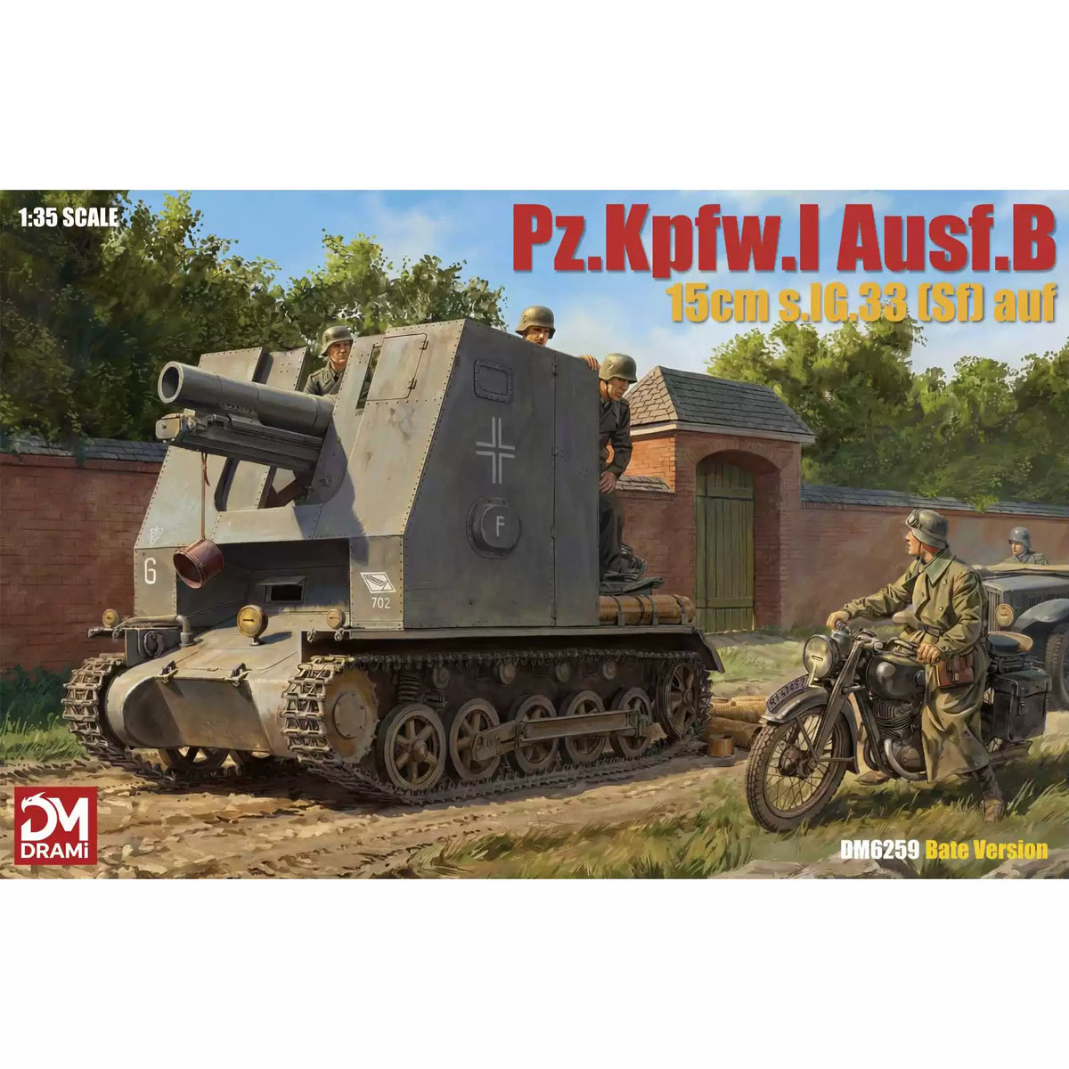 DRAMI DM6259 1/35 15cm s.IG.33 (Sf) auf Pz.Kpfw.I Ausf.B Tank Model Kit