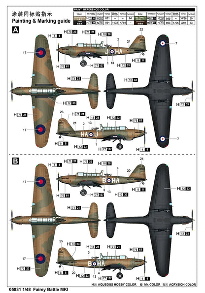 Explore the Trumpeter 05831 1/48 Fairey Battle MKI Aircraft Model Kit