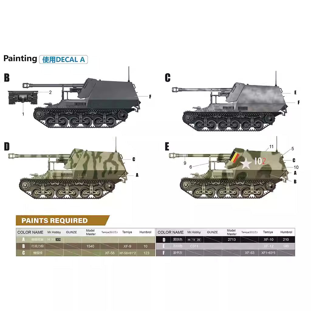 Zimi 35075 1/35 75mm Marder I Anti-tank Gun&50T SSy45 Flatcar Trailer(2 in1)Kit - ModelHives