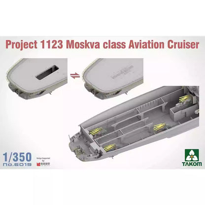 Explore the TAKOM 6019 Moskva Class Cruiser Project 1123 Assembly 1/350 Ship Model Kit