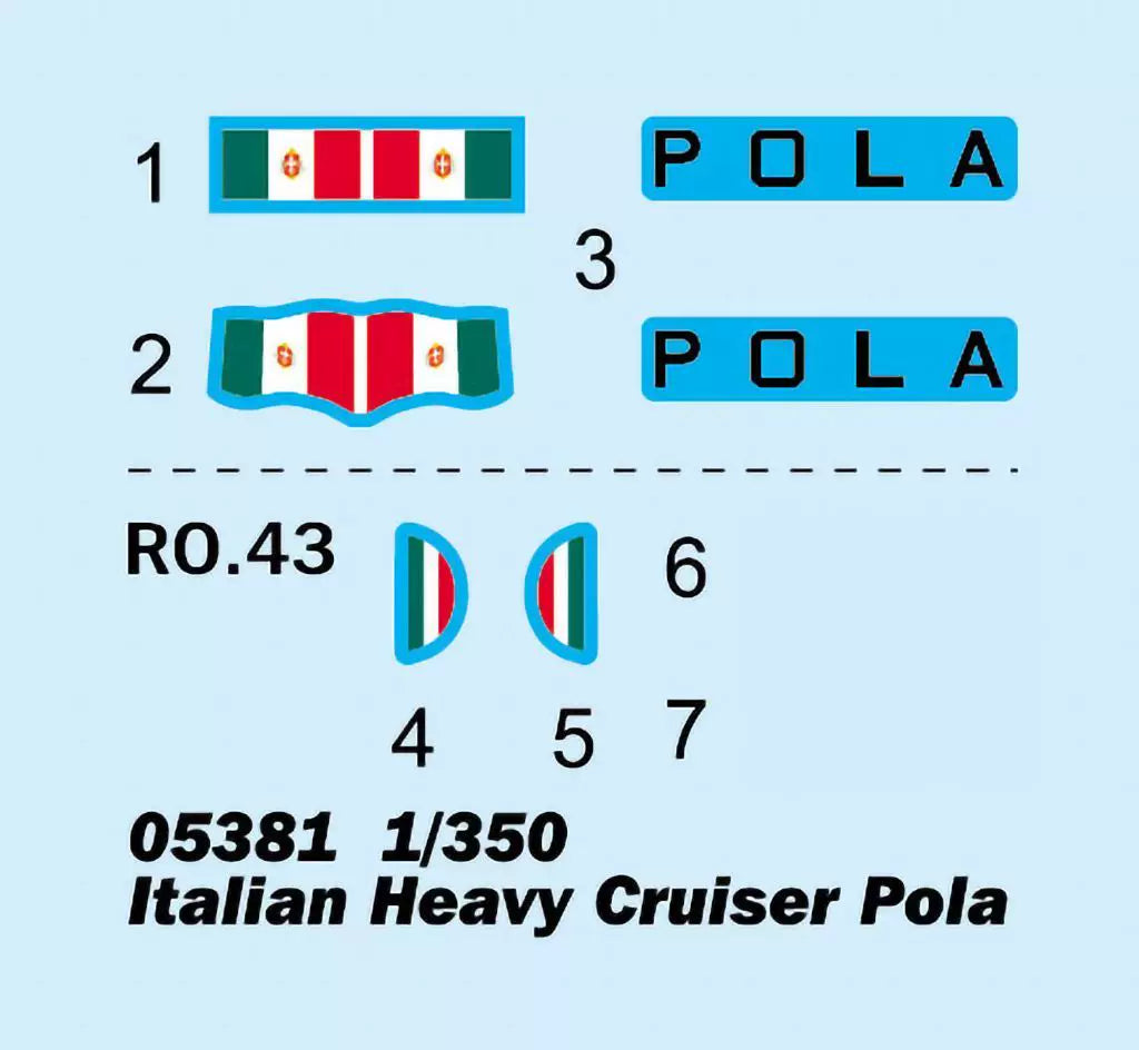 Trumpeter 05381 1:350 Italian Heavy Cruiser Pola Ship Model Kit