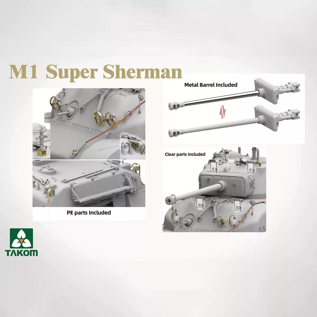 TAKOM 2206 1/35 M1 Super Sherman Tank Model Kit Reprint