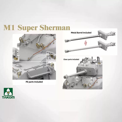 TAKOM 2206 1/35 M1 Super Sherman Tank Model Kit Reprint