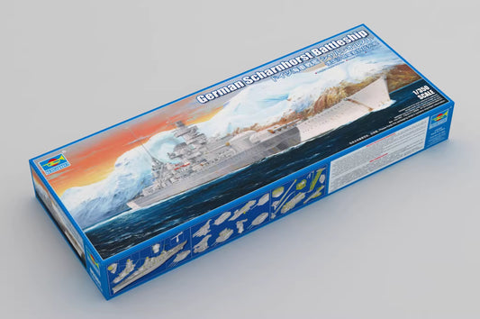 Explore this Trumpeter 05361 1/350 Scale German Scharnhorst Battleship Assembly Ship Model Kit
