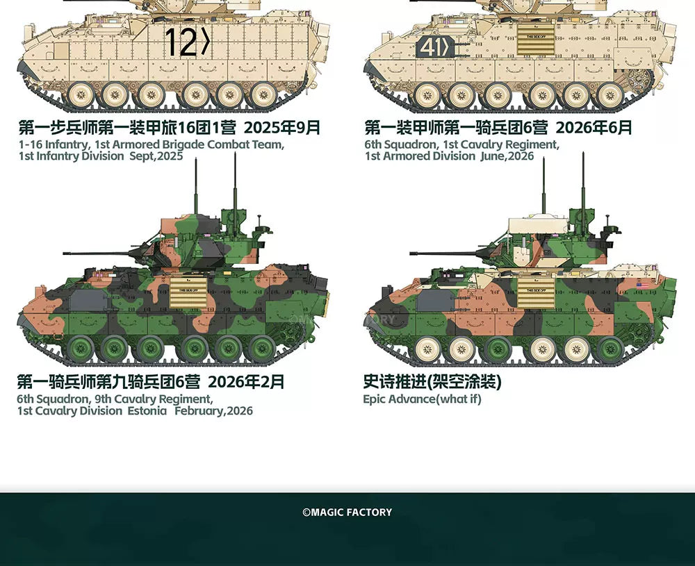 MAGIC FACTORY 2015 1/35 M2A3 Bradley IFV Tank Model Kit