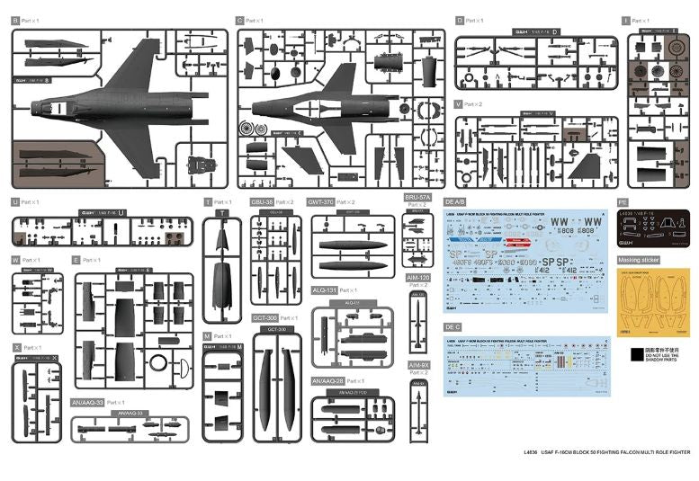 Build your Aircraft with the F-16CM Block 50 model kit by Great Wall Hobby L4836