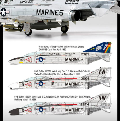 Academy 12315 1/48 F-4B/N PhantomII `VMFA-531 Gray Ghosts` Airplane Model Kit