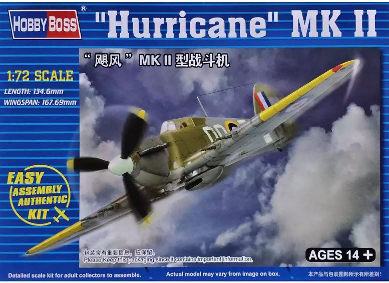 Hobby Boss 80215 1/72 Hurricane MK II Airplane Model Kit