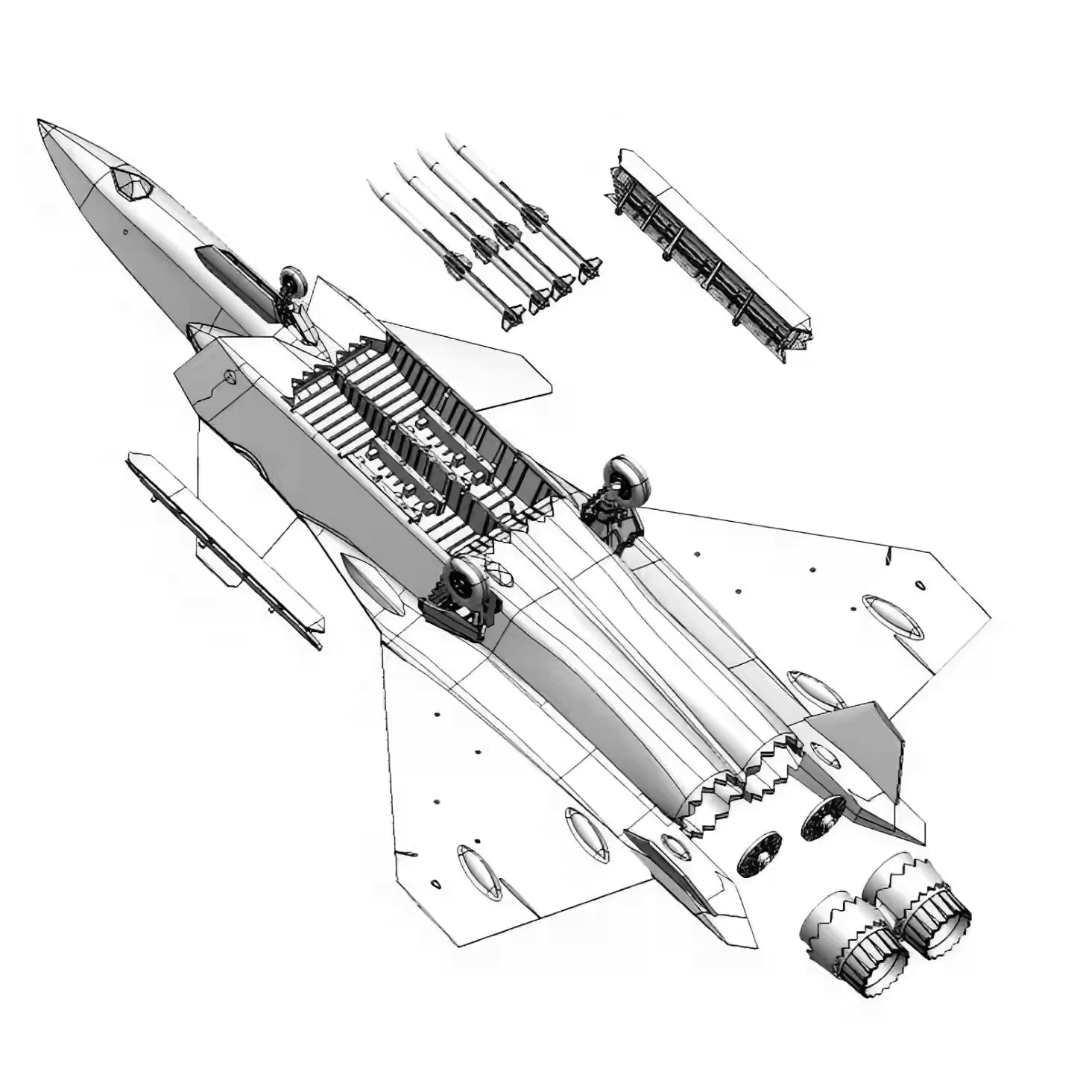 J-20 Airplane Model Kit Chinese PLAAF | Warhead WSA144020 1/144 - ModelHives