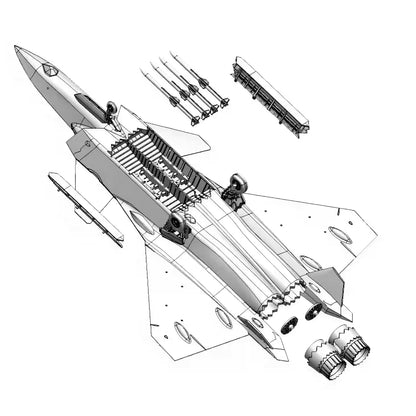 J-20 Airplane Model Kit Chinese PLAAF | Warhead WSA144020 1/144 - ModelHives