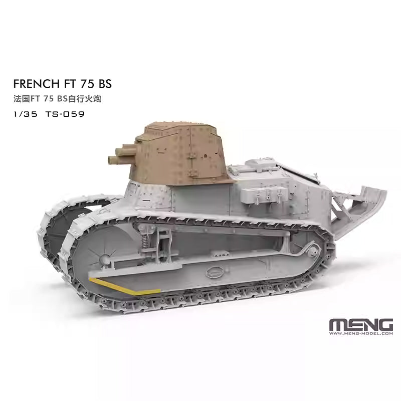 Explore this MENG TS-059 1/35 French FT 75 BS Self-Propelled Artillery Tank Model Kit