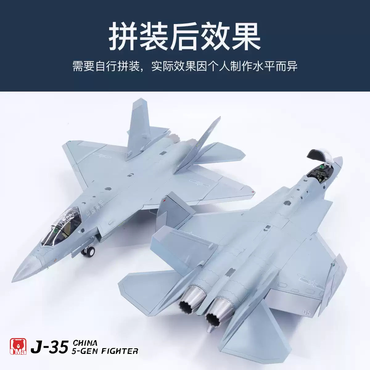 UMa Model D7001 1/72 J-35 & J-35A Twin Set 5th Gen Fighter Model Kit