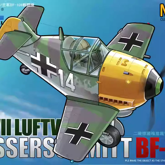 Tiger 103 WWII Luftwaffe Messerschmitt Bf-109 Cute Plane Kit Series/Q Version