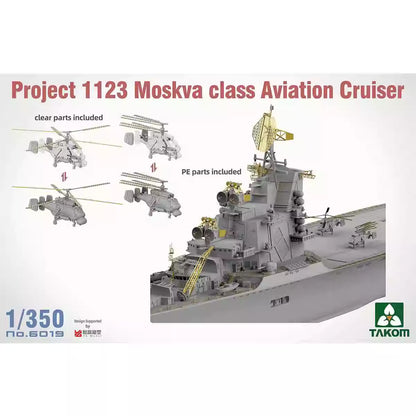 Explore the TAKOM 6019 Moskva Class Cruiser Project 1123 Assembly 1/350 Ship Model Kit