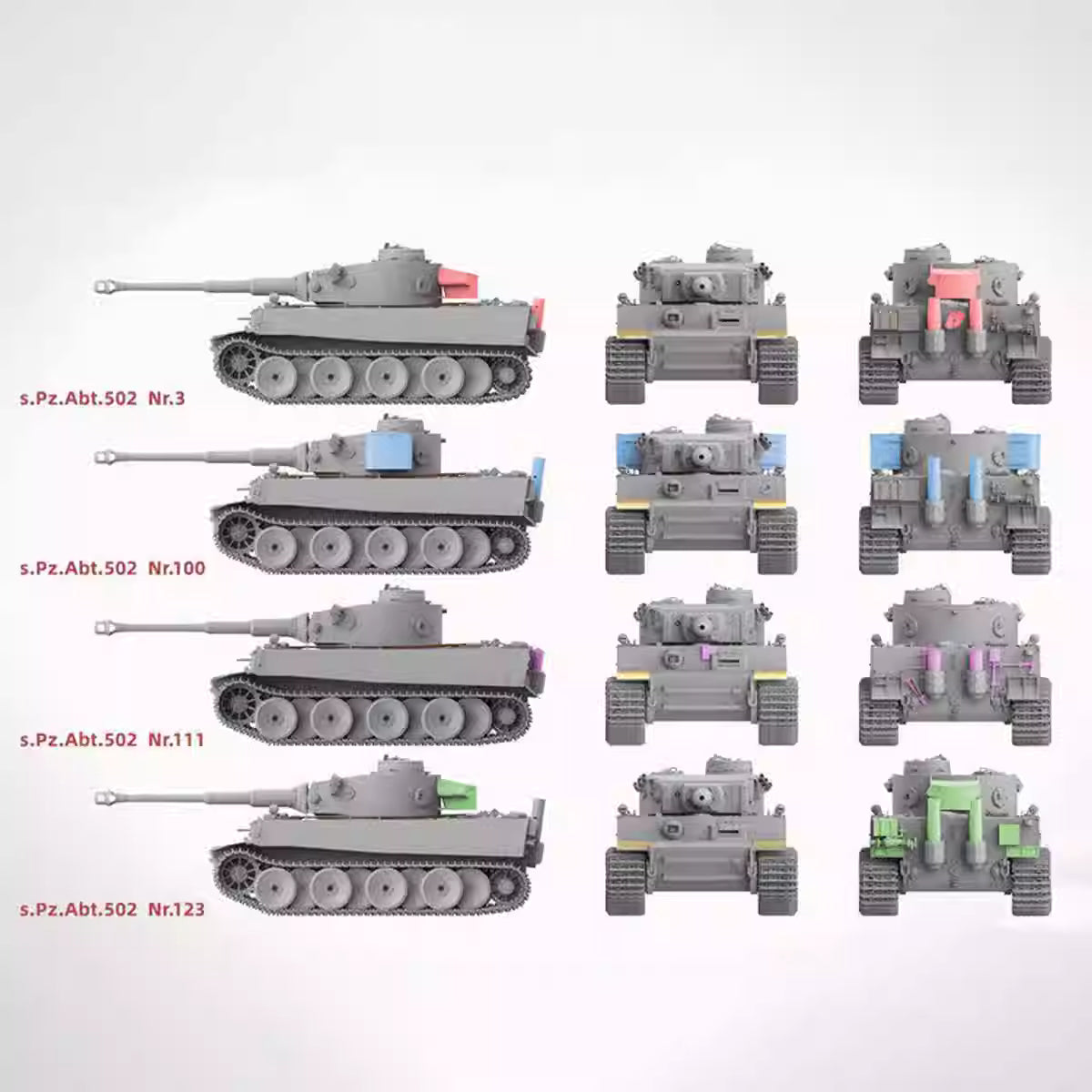 TAKOM 2197 1/35 Sd.Kfz.181 Pz.Kpfw.VI Ausf.E Tiger I Initial Production[4 in 1]