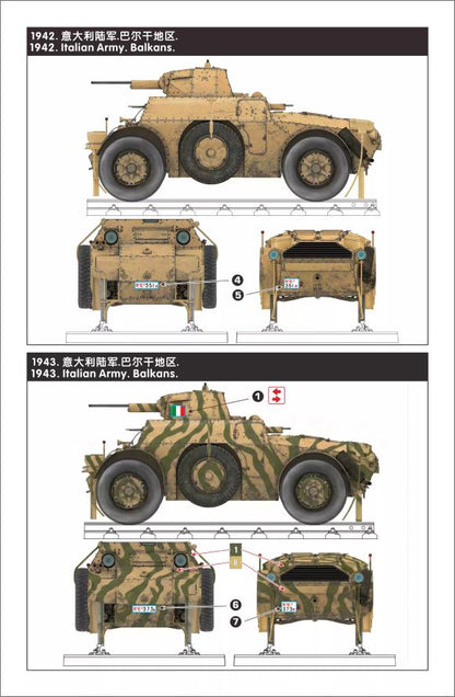 Heavy& Lanmo MM35012 1/35 Italian AB41 Ferroviaria Railway Armored Car Model Kit
