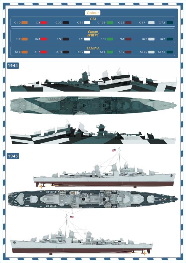 TM35007WL 1/350 USS Allen M.Sumner DD-692 Destroyer  Waterline Ver Presale