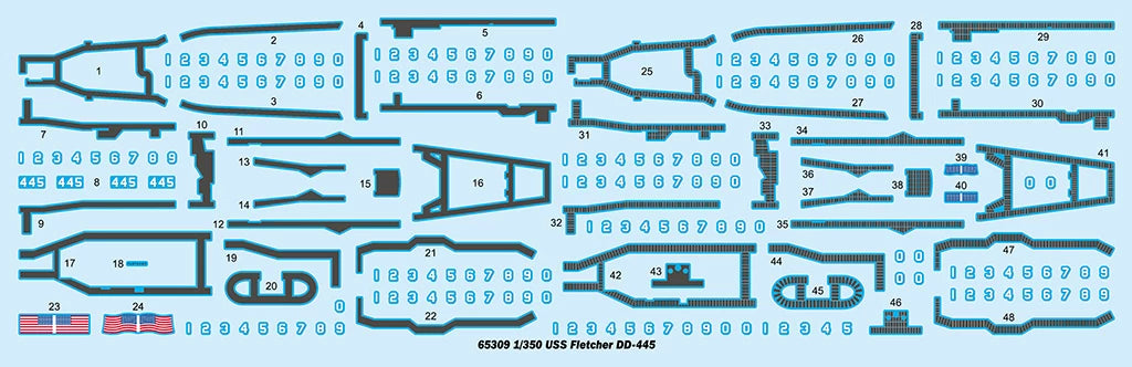 Trumpeter 65309 1/350 USS Fletcher DD-445 Destroyer Model Kit