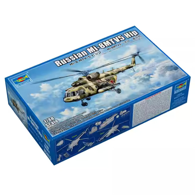 Explore this Trumpeter 05853 1:48 Russian Mi-8MTV5 Hip Helicopter Assembly Model Kit.