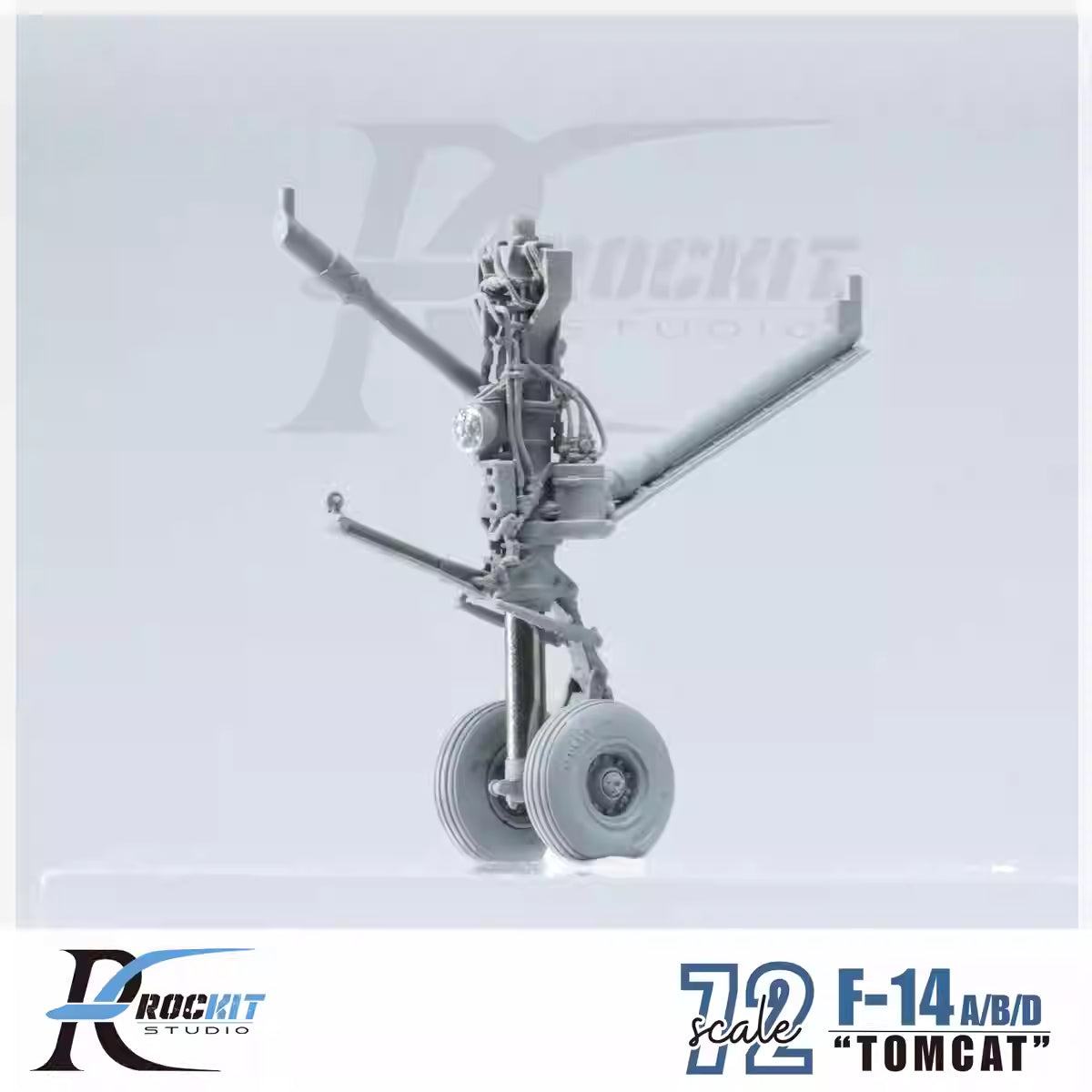 Upgrade your Tamiya kit with ROCKIT 720101T 1/72 F/14 A/B/D landing gears made from high-quality 3D-print resin and metal parts for enhanced realism.