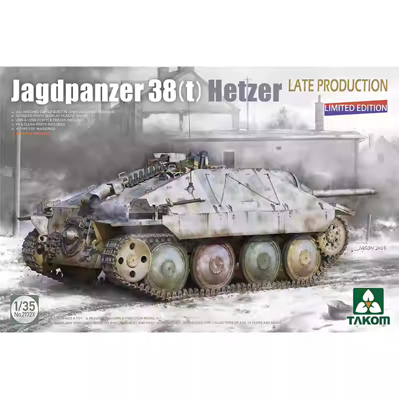 Explore this Jagdpanzer 38t Hetzer Late Production Model Kit 1/35 | TAKOM 2172X Reissue