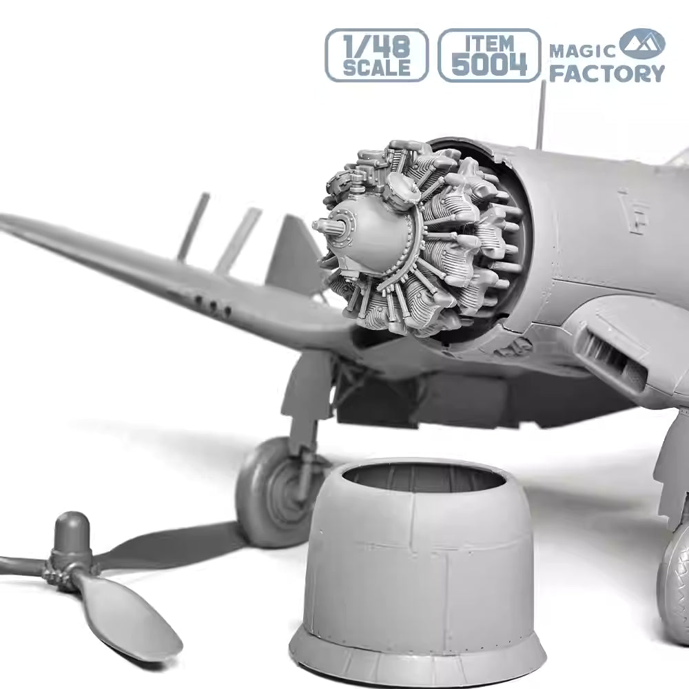 Explore the British Corsair Mk.II Aircraft Model Kit with intricate details, including photo-etch parts, decals, and options for unfolded or folded wings!