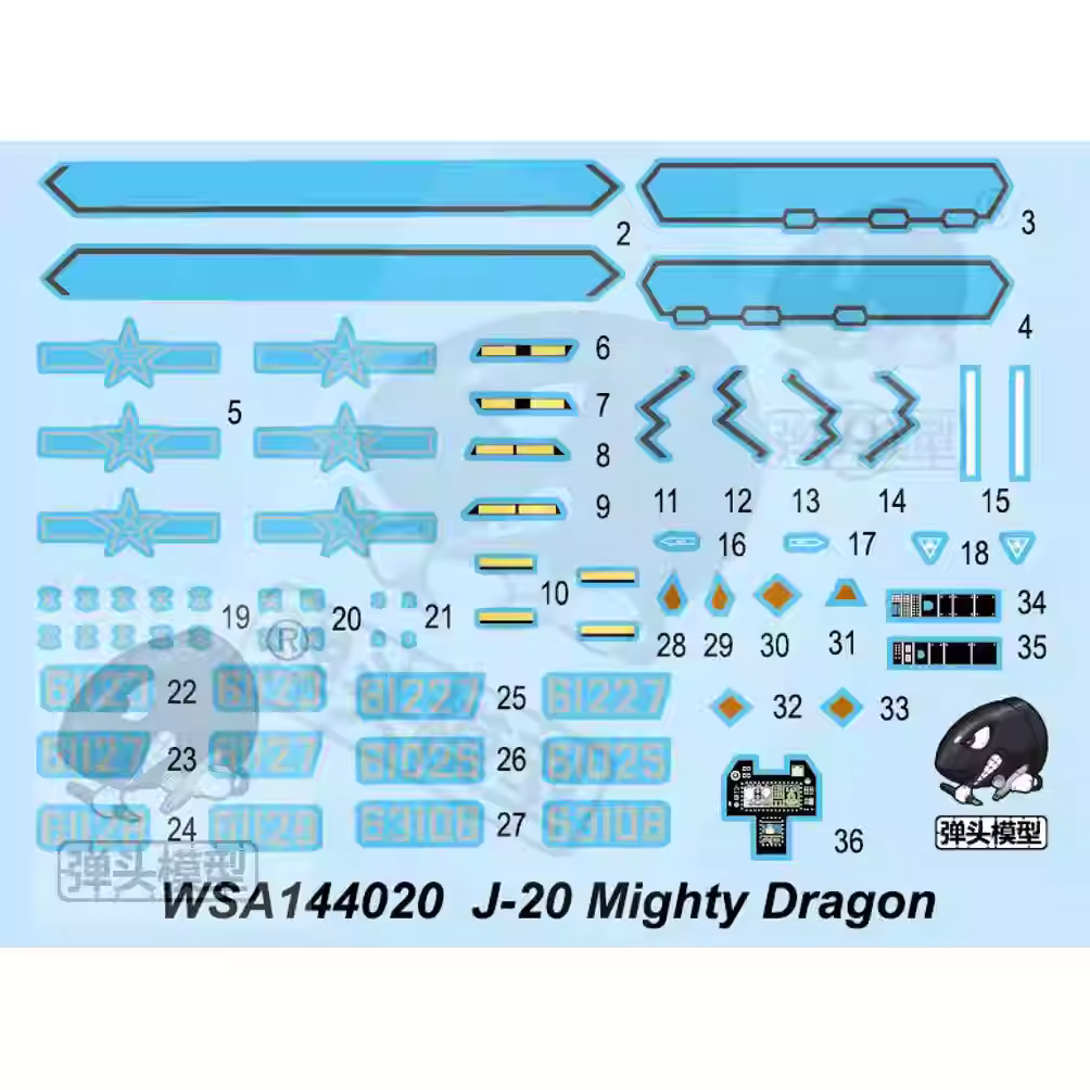 J-20 Airplane Model Kit Chinese PLAAF | Warhead WSA144020 1/144 - ModelHives