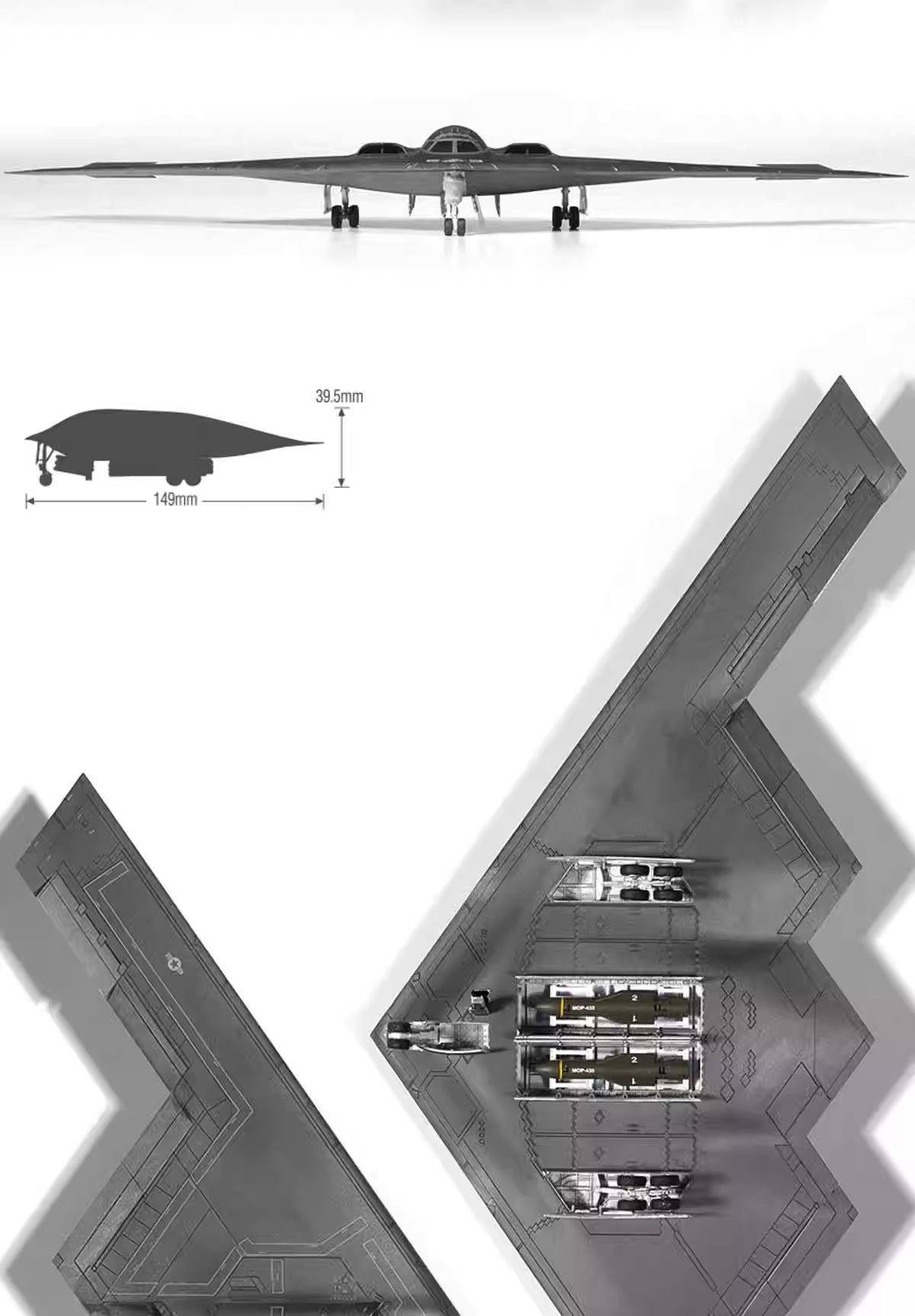 Academy AC12645 1/144 USAF B-2A "Stealth Bomber"Assembly Model Kit