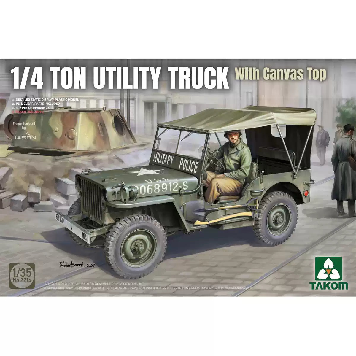 TAKOM 2214 1/35 0.25t Utility Truck with Canvas Top Car Model kit