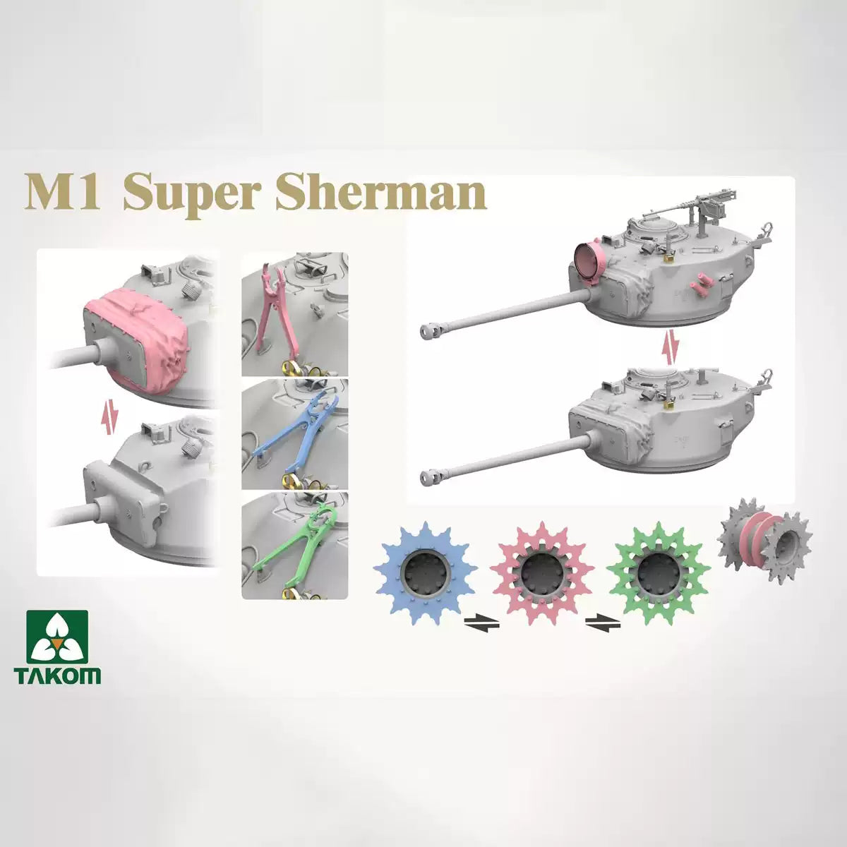 TAKOM 2206 1/35 M1 Super Sherman Tank Model Kit Reprint