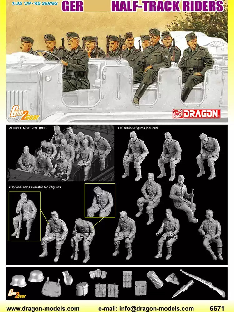 Dragon 6671 1/35 German Half-Track Riders Resin Model kit