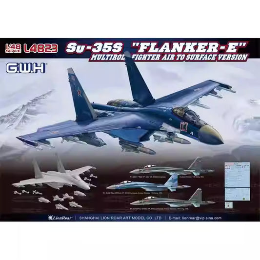 Explore this 1/48 Su-35S Flanker-E Fighter Model Kit Air To Surface Version | Great Wall Hobby L4823 