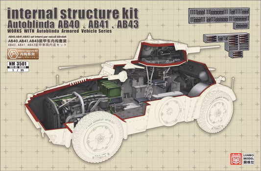 Explore this Heavy&Lanmo NM3501 Internal Structure Upgrade Kit for Autoblinda AB40 / AB41 / AB43 (1/35 Scale)