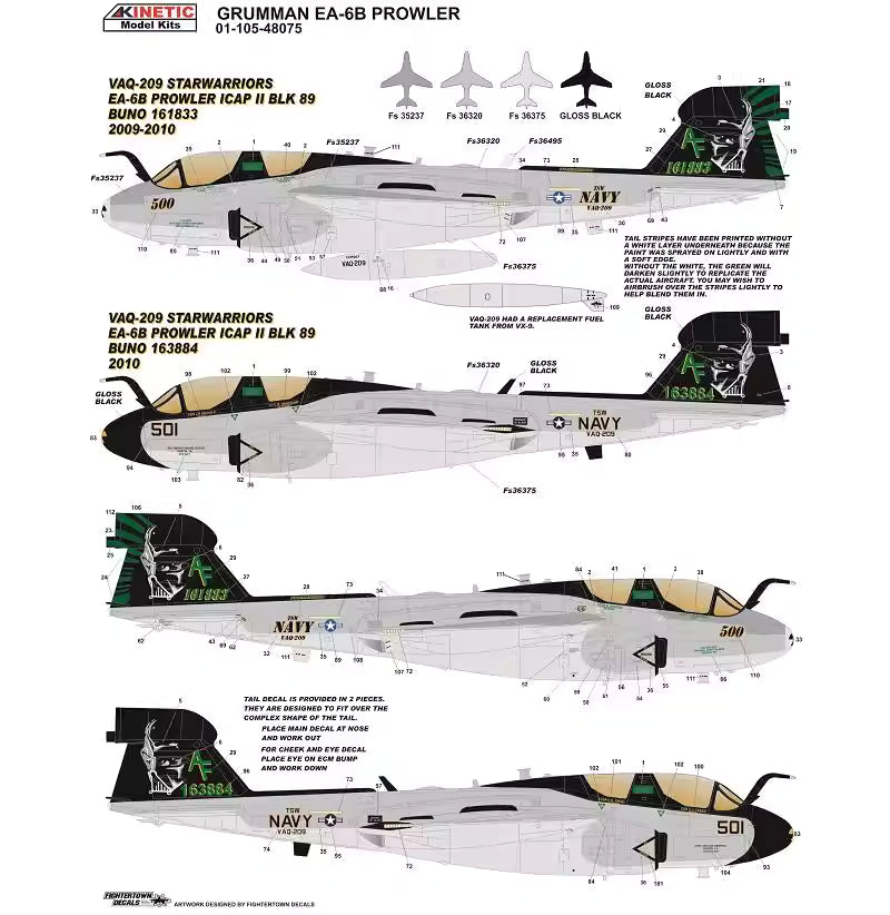 EA-6B DARK PROWLER Airplane Model Kit 1/48 | KINETIC K48075 - ModelHives