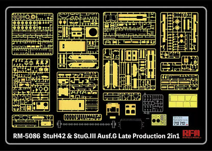 Rye Field RM-5086 1/35 StuH42 & StuG.III Ausf.G Late Tank Model Kit