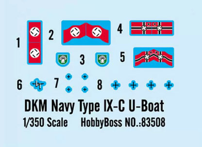 Hobbyboss 83508 1/350 German Type lX-C U-Boat Model Kit