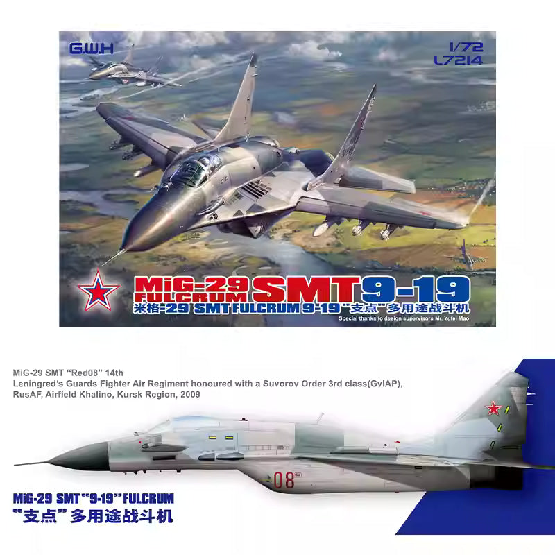 GreatWall Hobby L7214 1/72 MIG-29 SMT FULCRUM 9-19 Airplane MODEL KIT - ModelHives