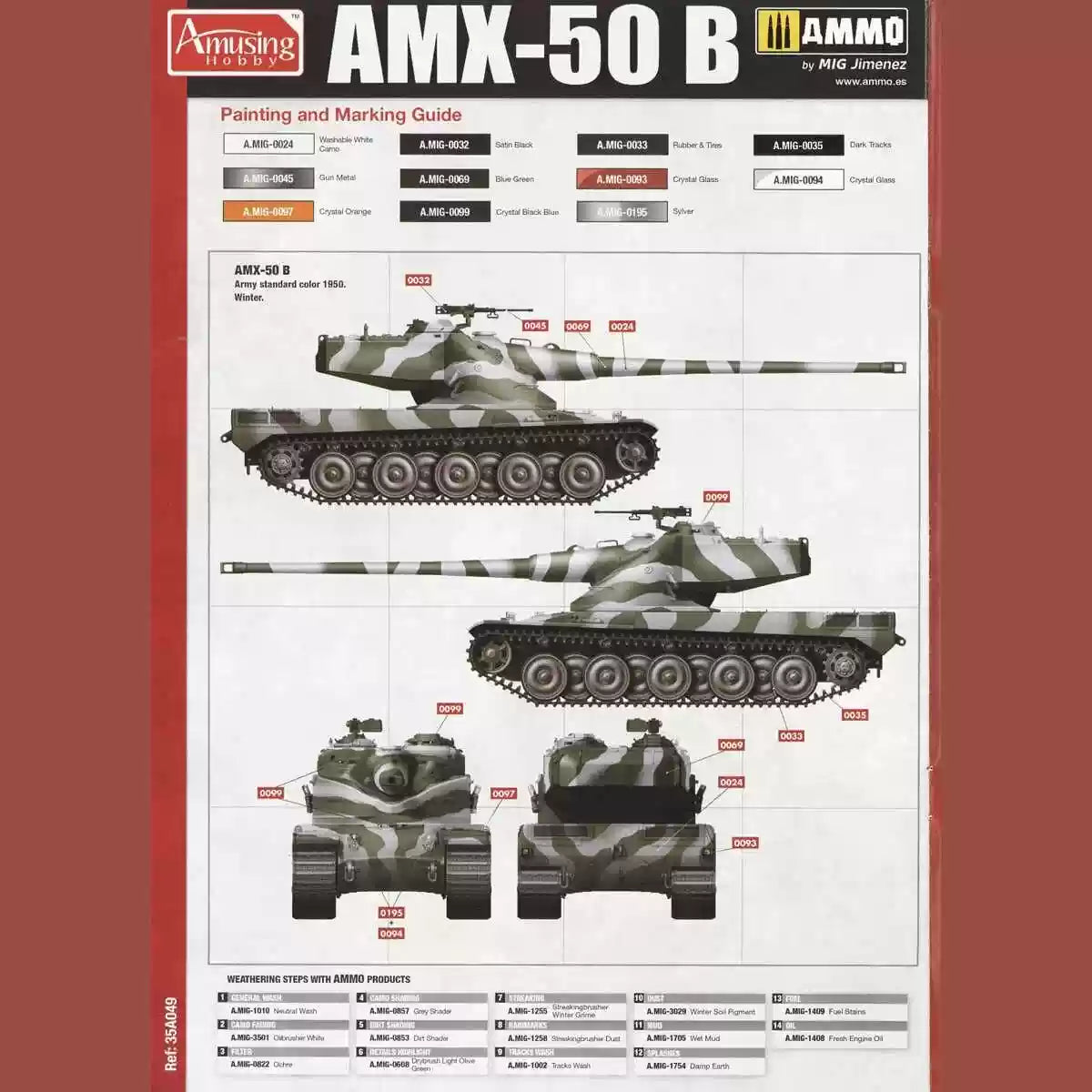 Amusing Hobby 35A049 1/35 France AMX-50B Heavy Tank model kit