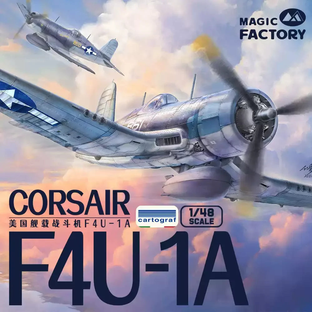 Build the US F4U-1A CORSAIR Airplane Model Kit with 1/48 scale, detailed engine, photo-etch parts, and two tire options for a complete experience.