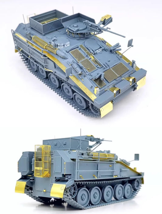 Explore the Ukrainian FV103 CVR.T Spartan APC model kit, featuring movable tracks and etched details—a must-have for military enthusiasts!