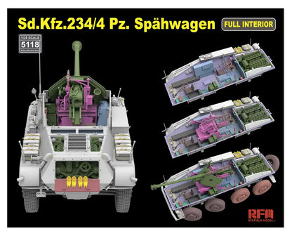 RYEFIELD 5118 1/35 Sd.Kfz.234/4 Spahwagen Full Interior Model Kit