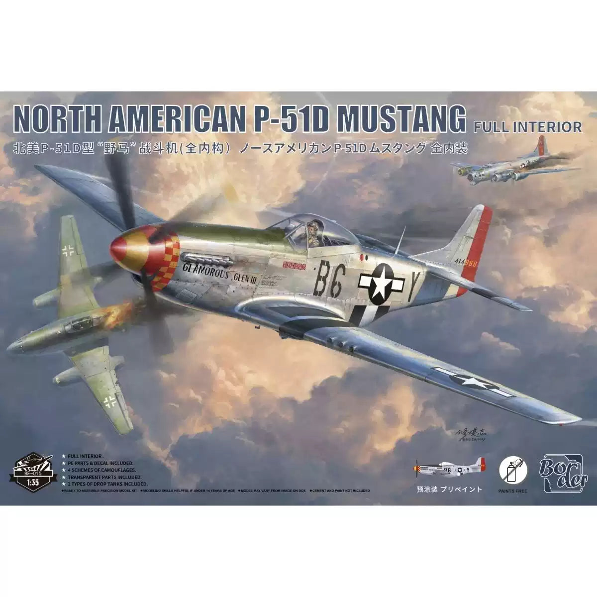 Border BF-015 P-51D Mustang Full Interior 1/35 Fighter Model Kit