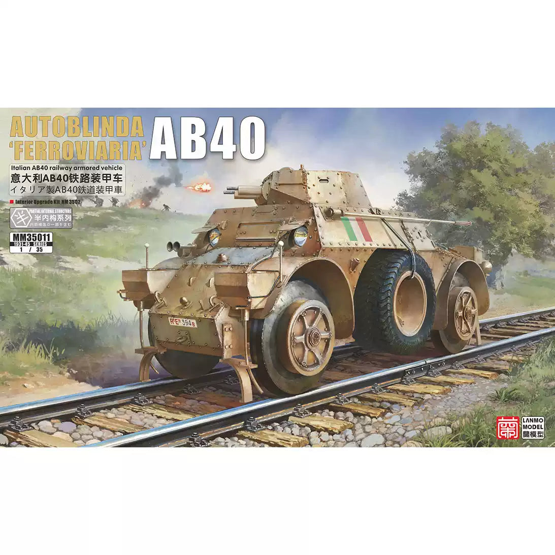 AB40 Ferroviaria Railway Armored Car Model Kit | Heavy& Lanmo MM35011 1/35 Presale