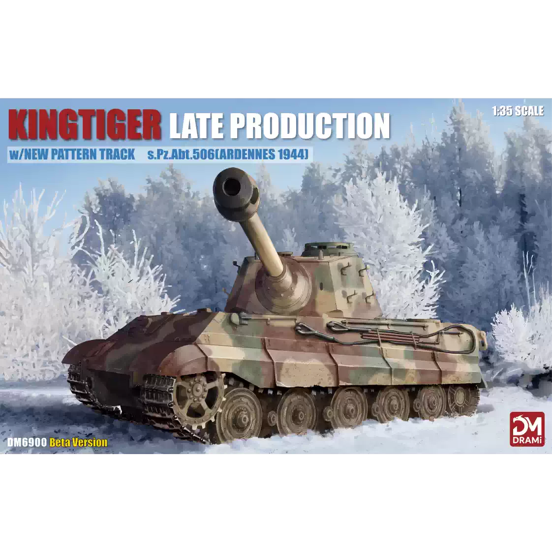 DRAMI DM6900 1/35 King Tiger Late s.Pz.Abt.506, Ardennes 1944 Tank Model Kit