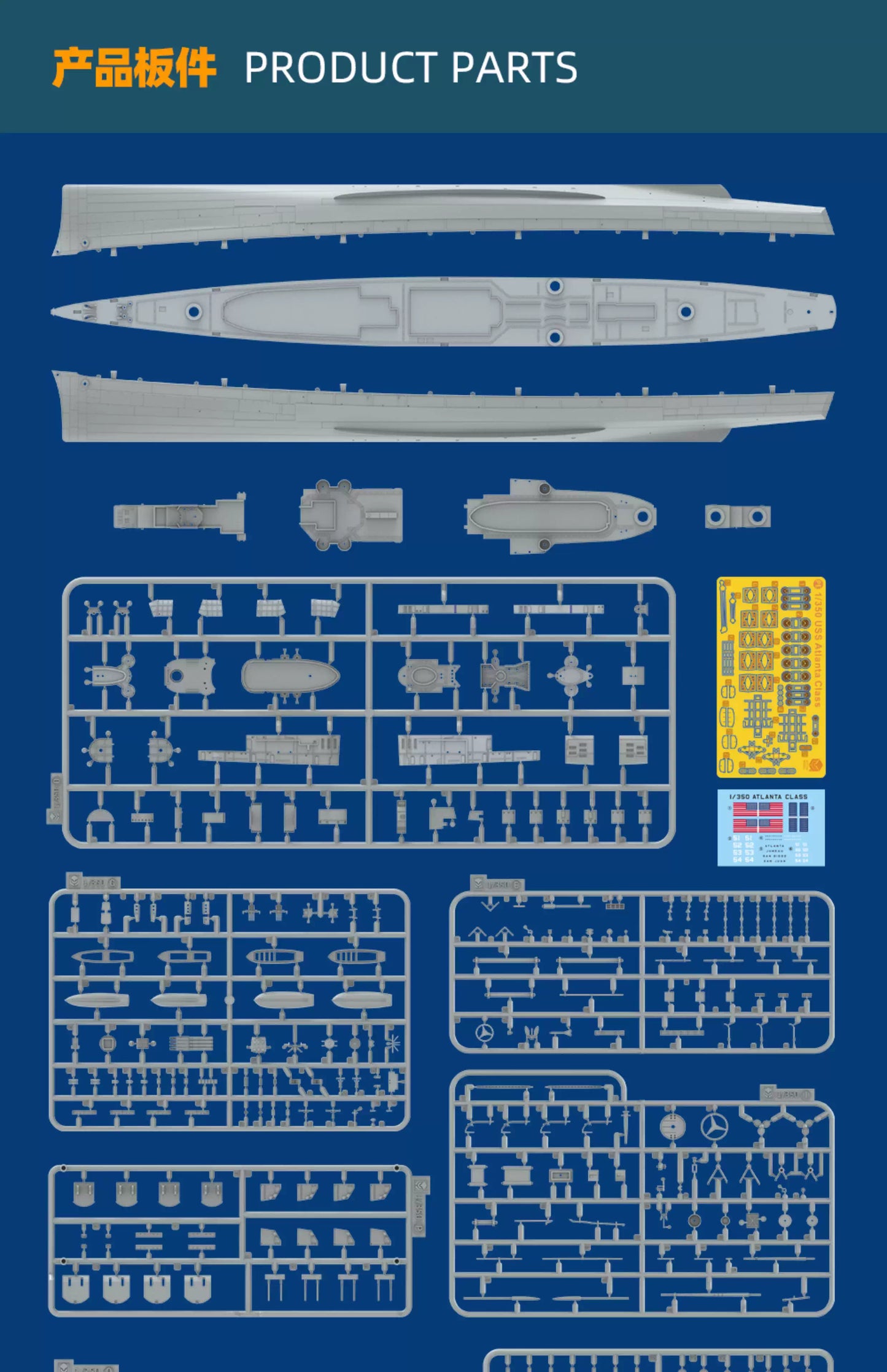 US Light Cruiser Atlanta CL-51 Model Kit 1/350 Standard Edition | ZIMI Model AT35011